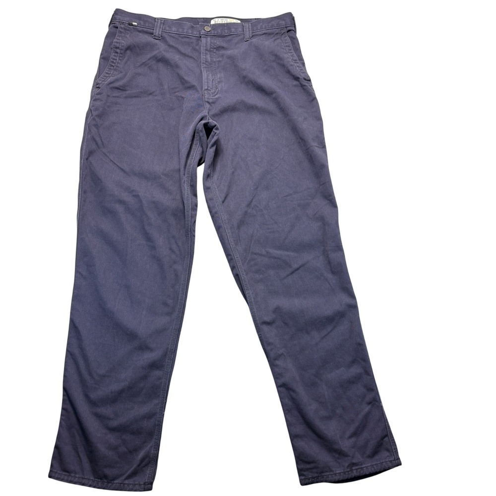 Carhartt FR Flame Resistant Work Pants Navy Blue Canvas 38x36 Straight 371-20